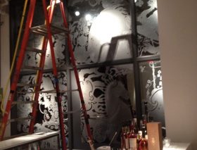 Bar area painted